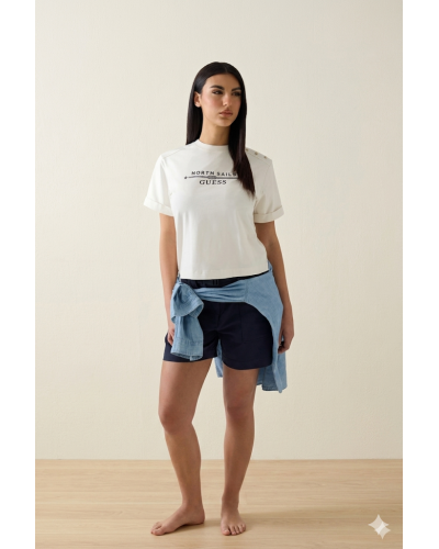 Camiseta Guess Mujer Blanca Logo | Outlet Fhein