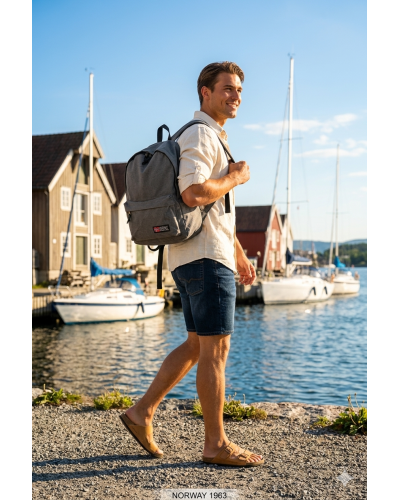 Mochila Casual Urbana Norway 1963 - Gris Minimalista | Estilo y Confort