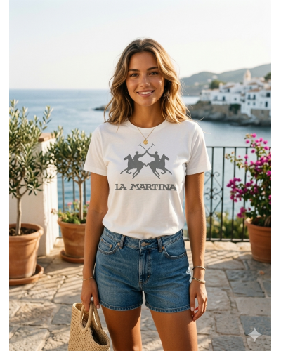 Camiseta Blanca La Martina con Logo Clásico | Estilo Casual y Veraniego