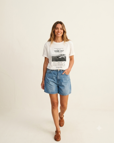 Camiseta Blanca "Inside Out" | Estilo Surf Vintage para Verano