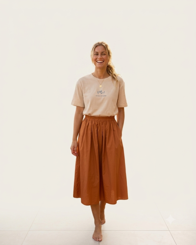 Camiseta Beige "No Rain, No Flowers" | Estilo Natural y Bohemio