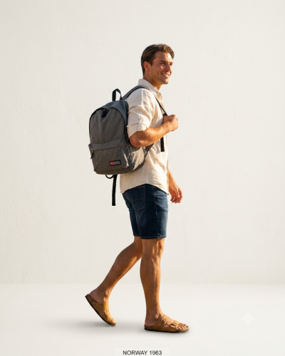 Mochila Casual Urbana Norway 1963 - Gris Minimalista | Estilo y Confort