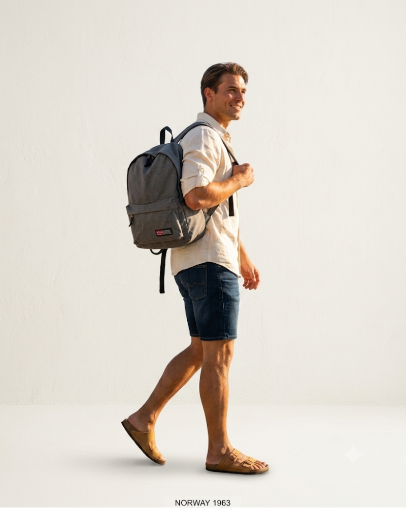 Mochila Casual Urbana Norway 1963 - Gris Minimalista | Estilo y Confort