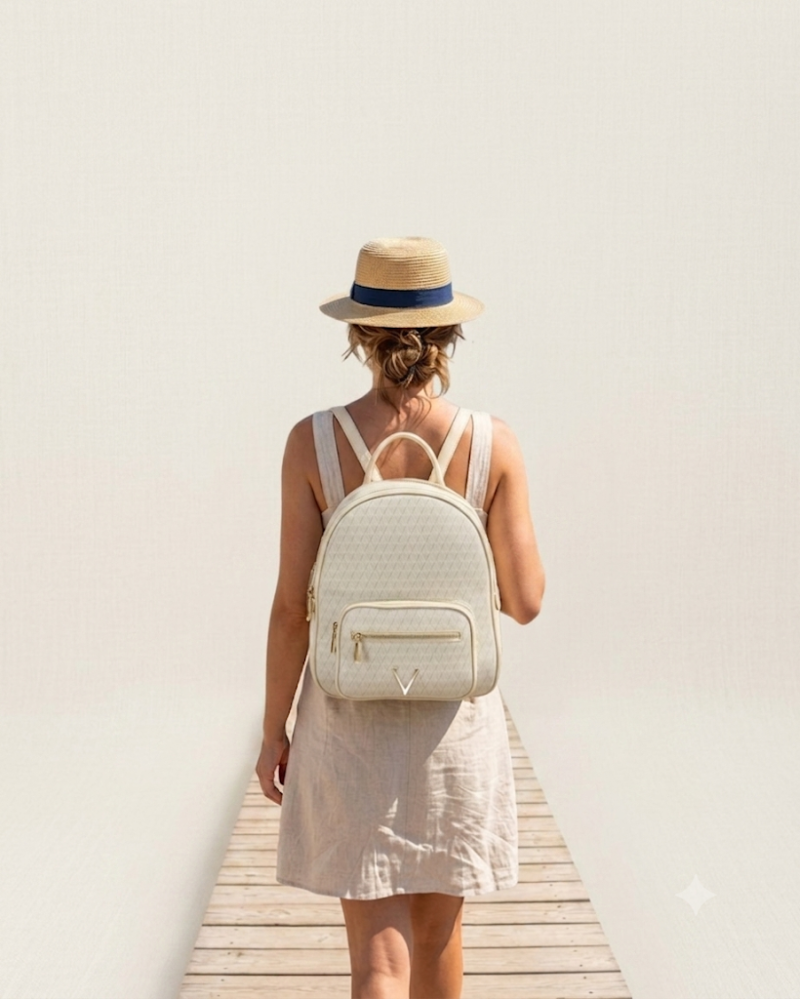 Mochila Pequeña Valentino Mujer Acolchada Crema – Outlet Oficial | Fhein